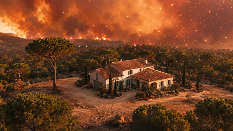 Maison en lisière de forêt dans l’Estérel exposée aux braises projetées lors d’un feu